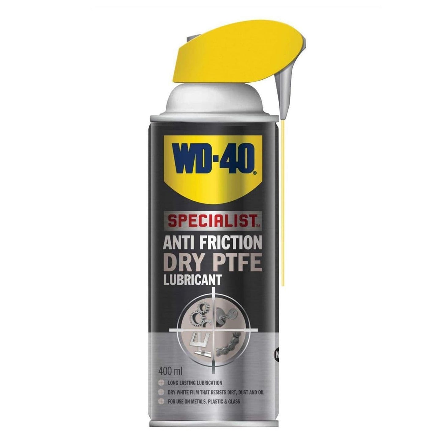 WD40 DRY PTFE Lubricant 400ml 44395, 01-413