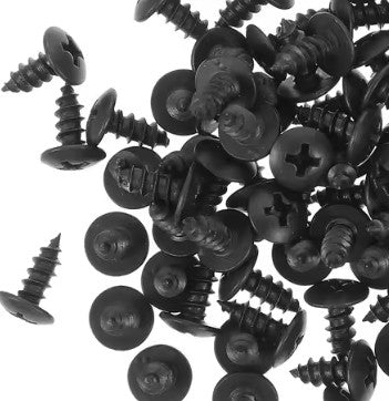 SELF TAPPING SCREWS 4x10 25PK 8mm PAN HEAD BLACK