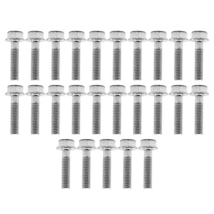 M6 x 25mm FLANGE BOLT, PACK OF 25, 10mm HEX