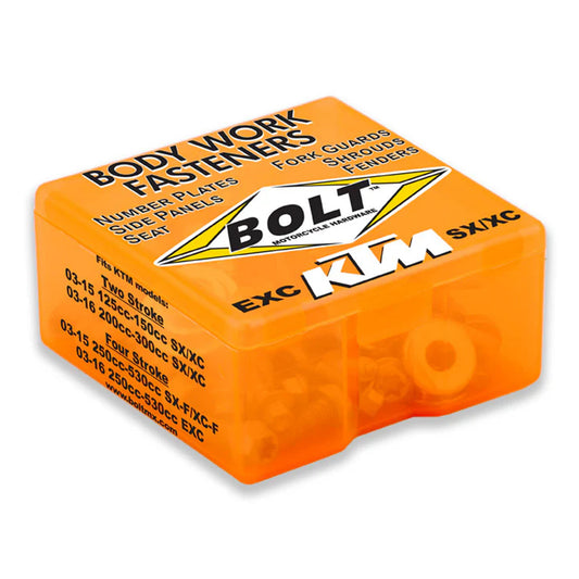 PLASTIC BOLT KIT KTM, BOLT HARDWARE KTM-PFK1 BMKTMPKF1, KTM-0306SX0507XC KTM-0407EXC KTM-0710SX0810XC KTM-0810EXC KTM-112SXC12EXC