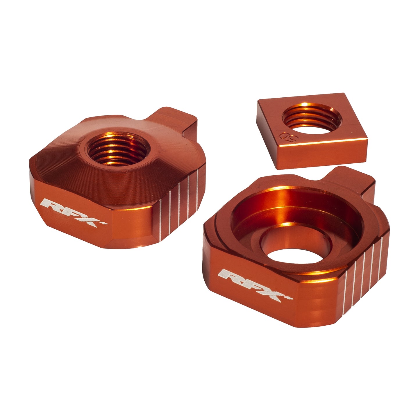 RFX Pro Rear Axle Adjuster Blocks (Orange) KTM SX65 16-25