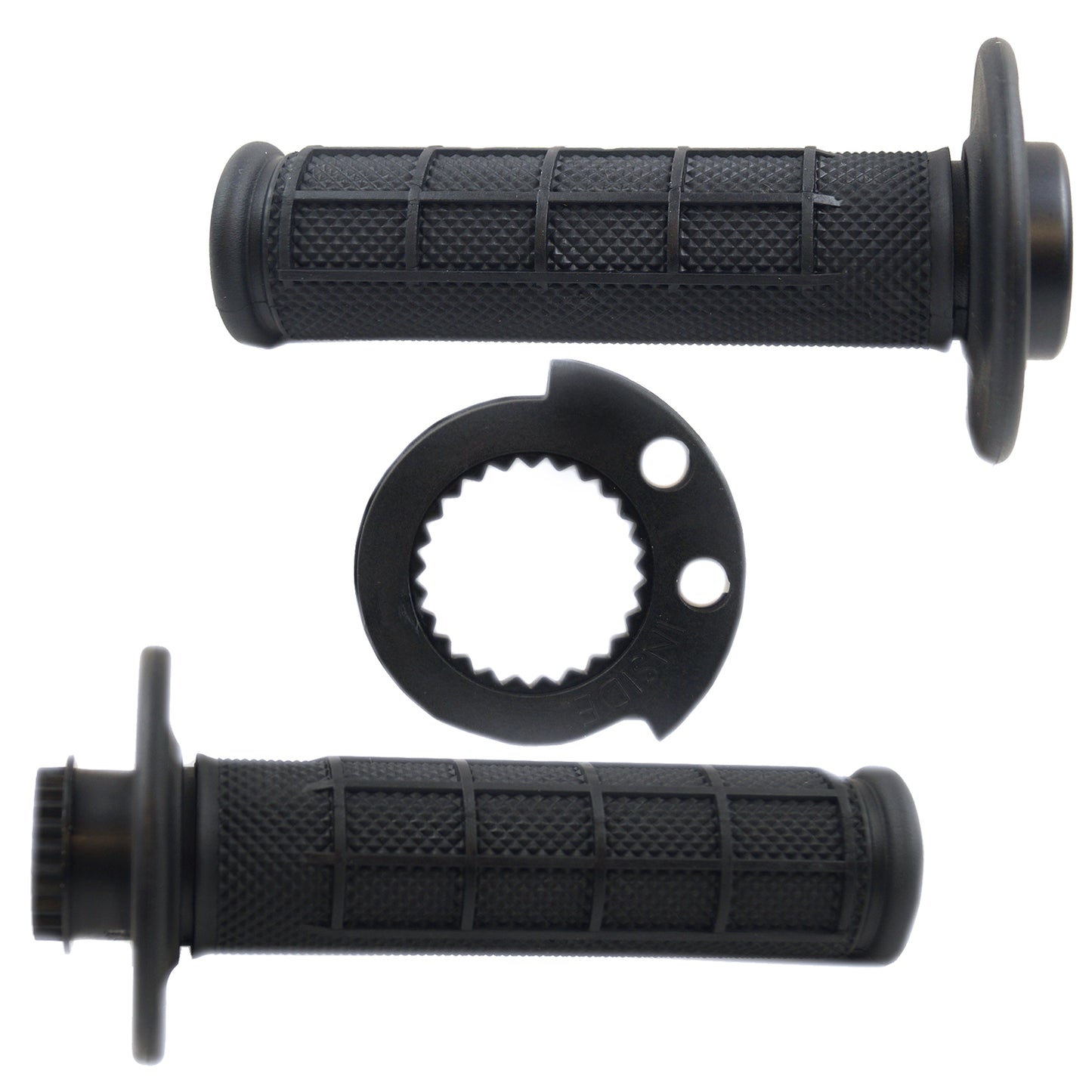 LOCK ON GRIP SET 16-19 KTM HUSQ, HALF WAFFLE SOFT BLACK, ODI STYLE, FIR -