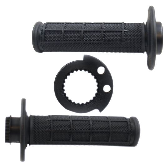 LOCK ON GRIP SET 16-19 KTM HUSQ, HALF WAFFLE SOFT BLACK, ODI STYLE, FIR -