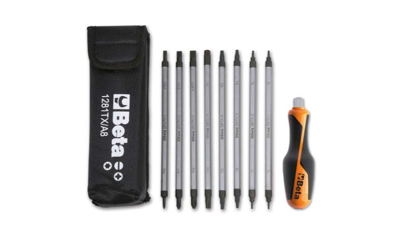 8 Reversible Screwdrivers 1 Accessory in Case - Beta Tools 1281BG-TX/A8