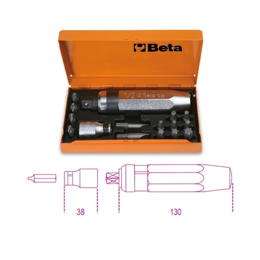 Impact Screwdriver with 14 Insets and Socket Holder - Beta Tools 1295/C14