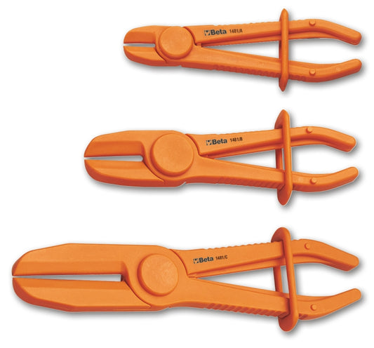 Set of 3 Plastic Hose Pliers 8mm - 45mm - Beta Tools 1481PL/S3