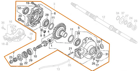 REAR DIFFERENTIAL HONDA 1988 – 2000 TRX300 A FW AN FOURTRAX 2X4 4X4 41300-HM5-A10 41300-HM5-850