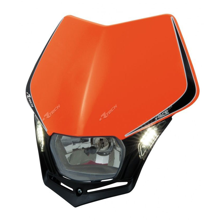 Racetech V-Face LED Headlight KTM Orange / Black