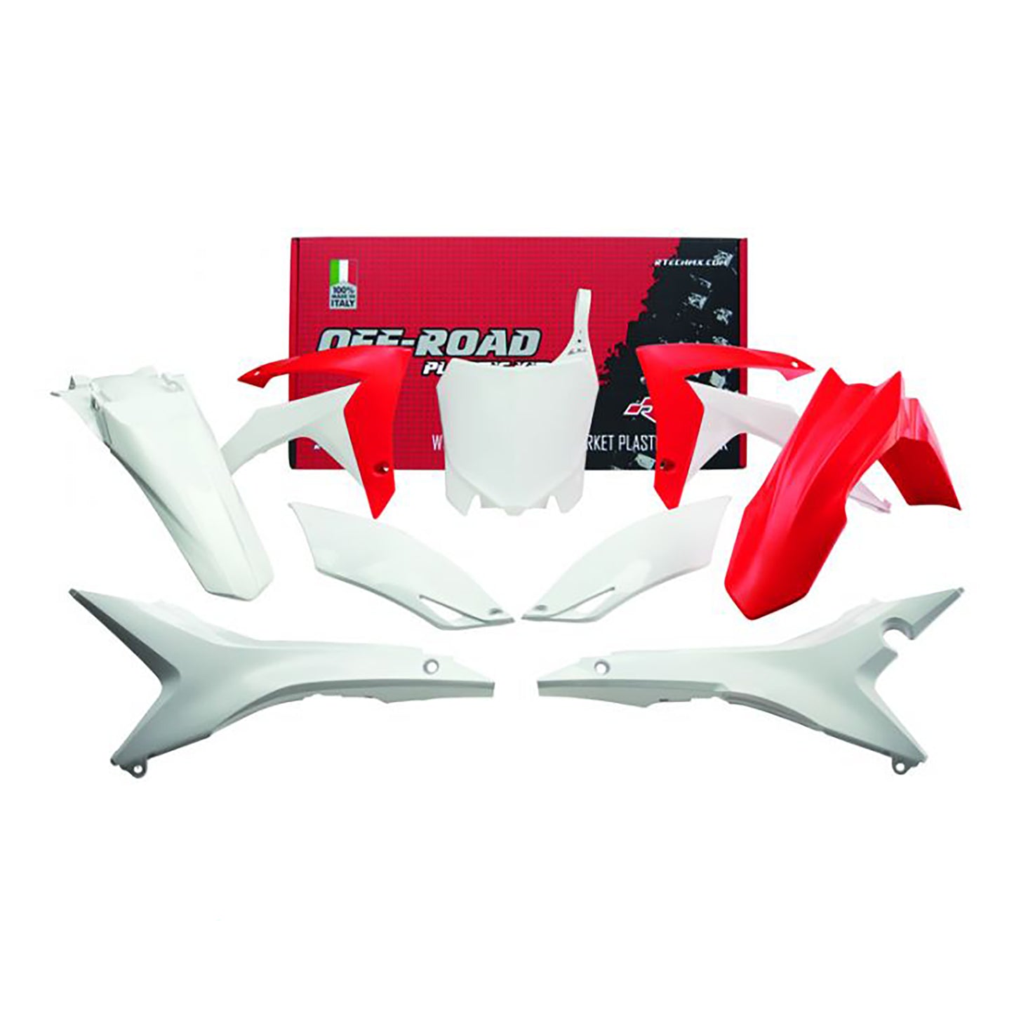 Racetech Plastic Kit CRF450 13-16/CRF250 14-17 (6 pcs) OEM / Red / White