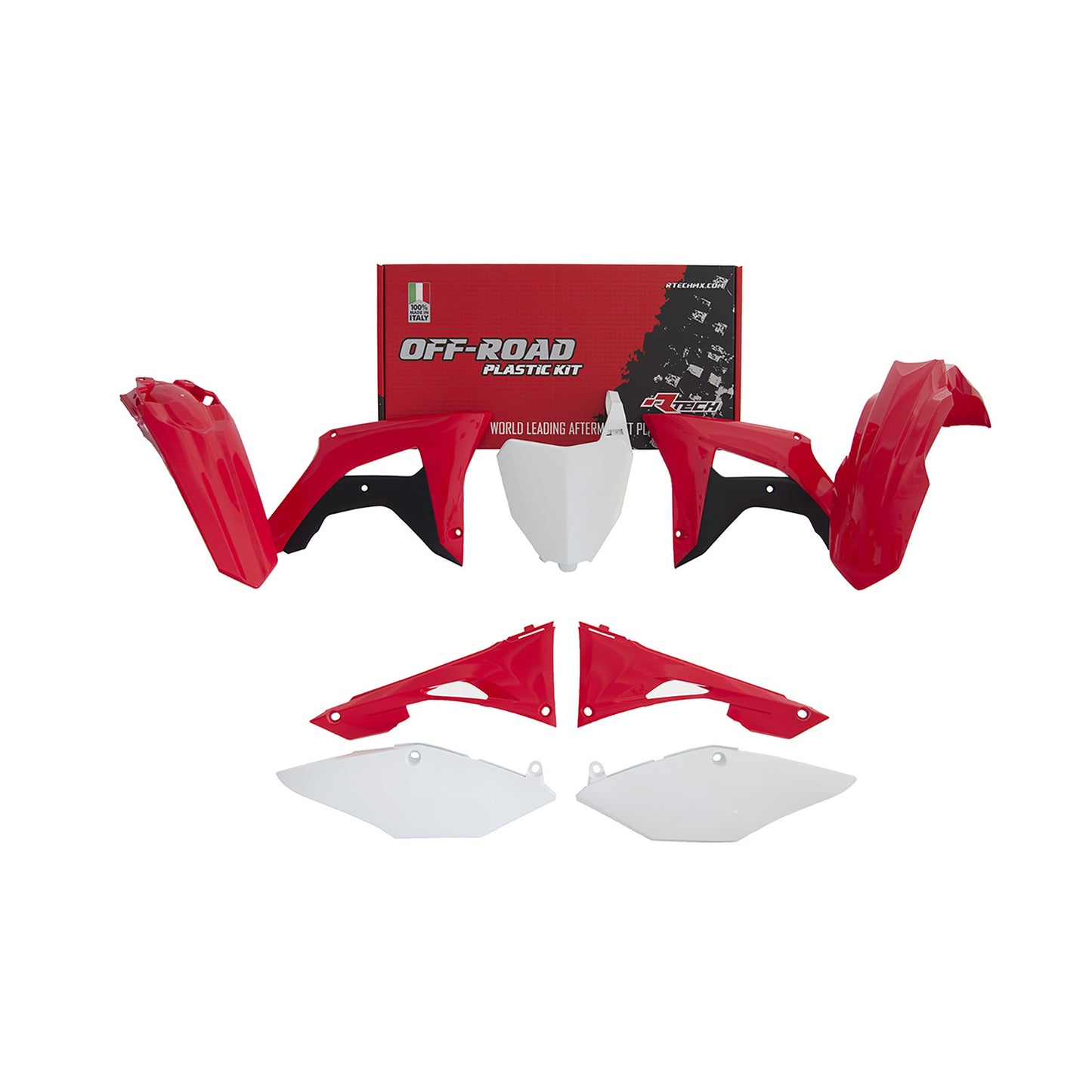 Racetech Plastic Kit CRF450 19-20/CRF250 19-21 (6 pcs) OEM / Honda Red / Black / White