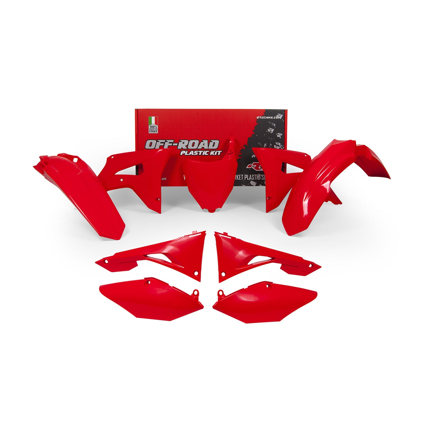 Racetech Plastic Kit CRF450 17-18/CRF250 18 (6 pcs) Honda Red