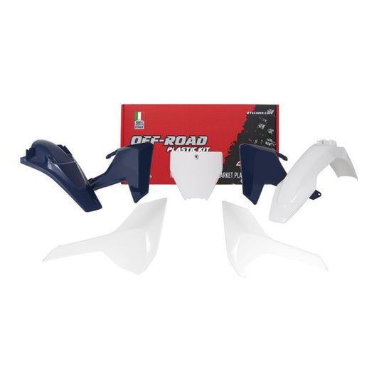 Racetech Plastic Kit TC125 16-18/TC250/300 17-18 (5 pcs) OEM /  White / Husqvarna Blue
