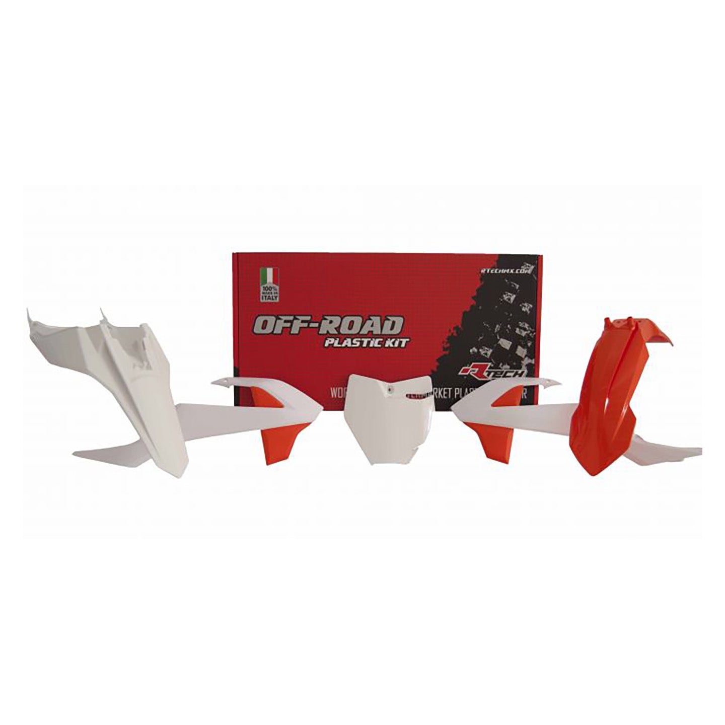Racetech Plastic Kit SX65 16-23 (4 pcs) OEM 19-22 / KTM Orange / White