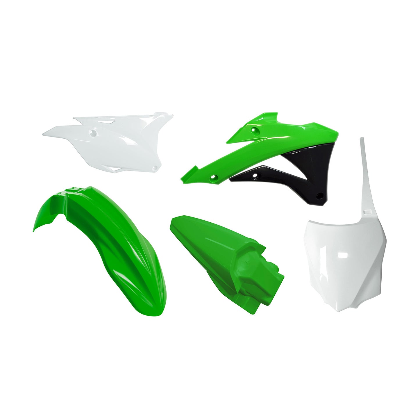 Racetech Plastic Kit KX85-100 14-21 (5 pcs) OEM 16 / Green / White / Black