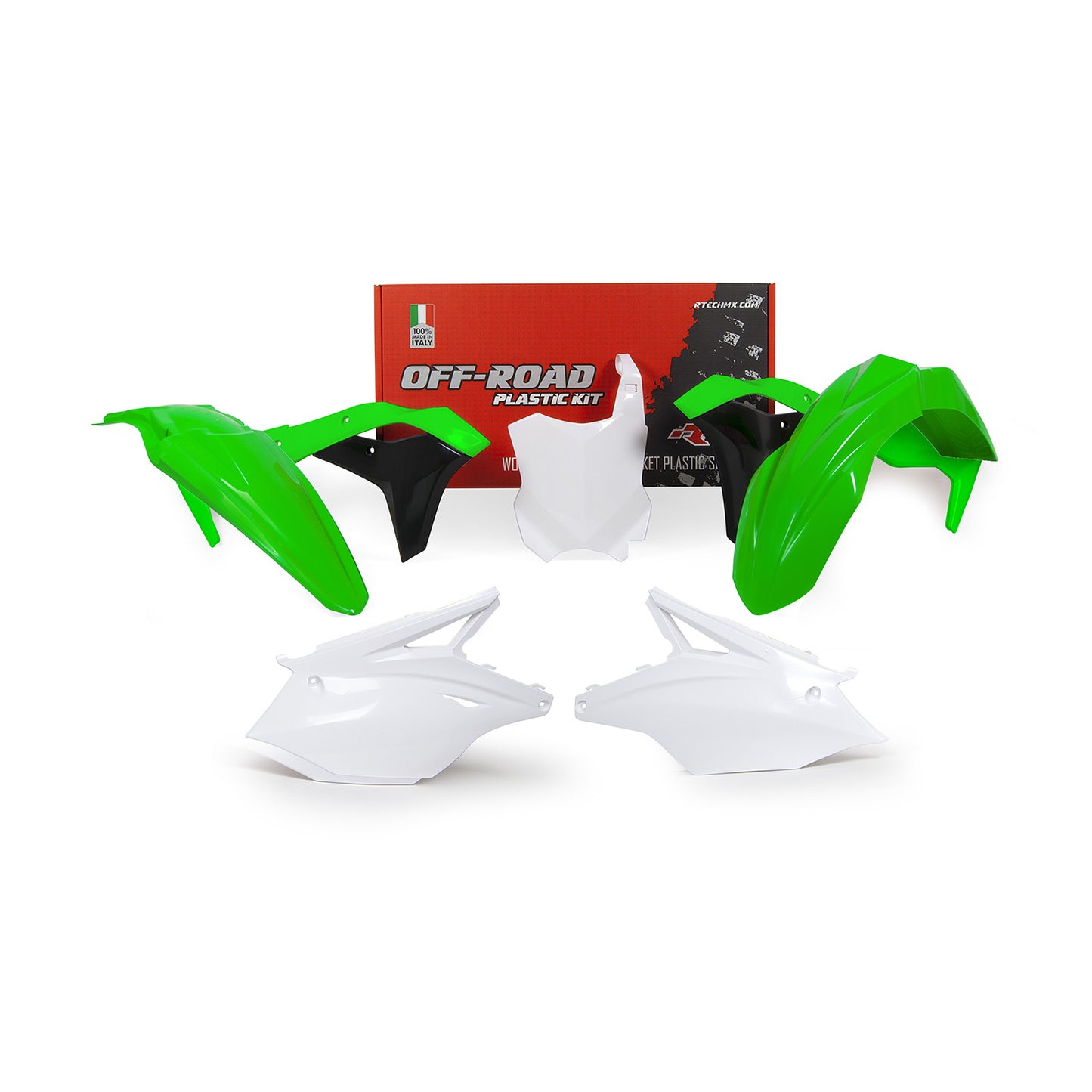 Racetech Plastic Kit KX250 17-20 (5 pcs) OEM 17-18 / Green / White / Black