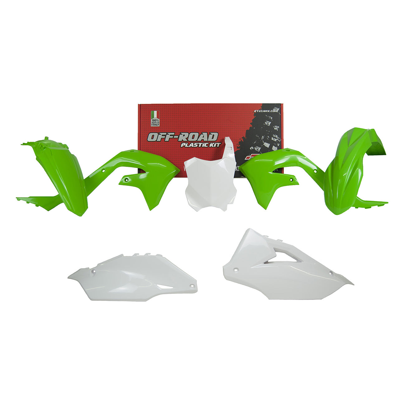 Racetech Plastic Kit KX250 21-24/KX450 19-23 (5 pcs) OEM 19 / Green / White