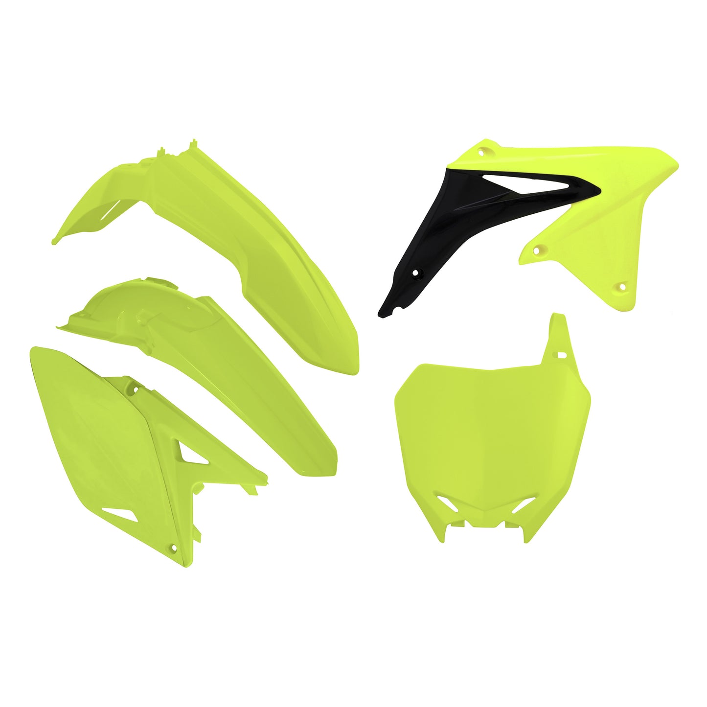 Racetech Plastic Kit RMZ250 10-18 (5 pcs) Neon Yellow