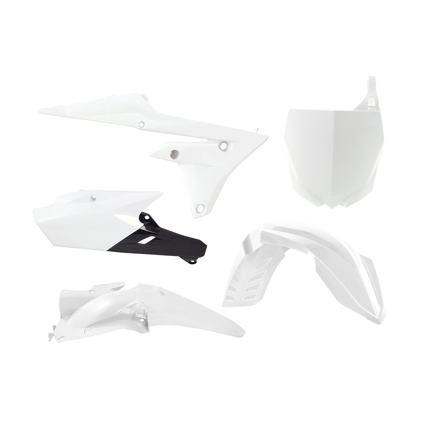Racetech Plastic Kit YZF250 14-18/YZF450 14-17 (5 pcs) White / Black