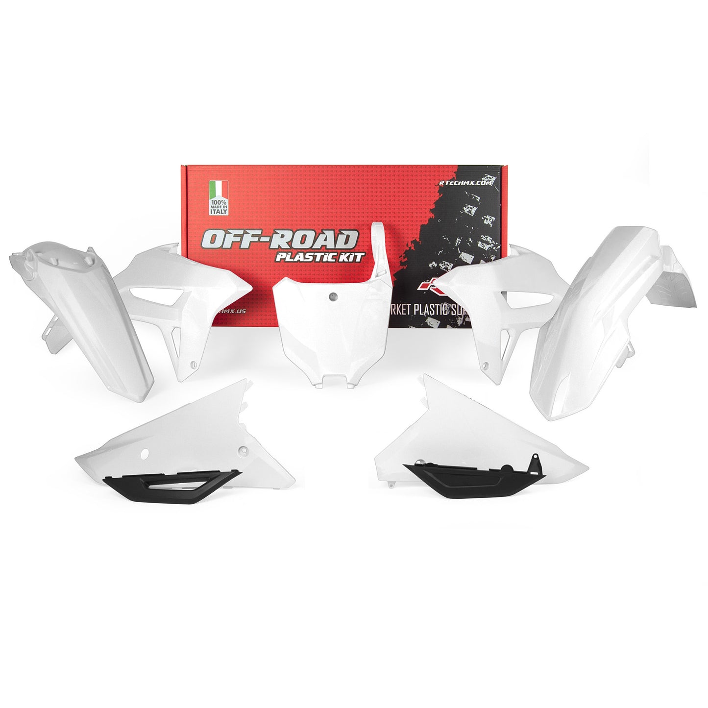 Racetech Plastic Kit CRFR250 22-23/CRFR450 21-24 (6 pcs) White