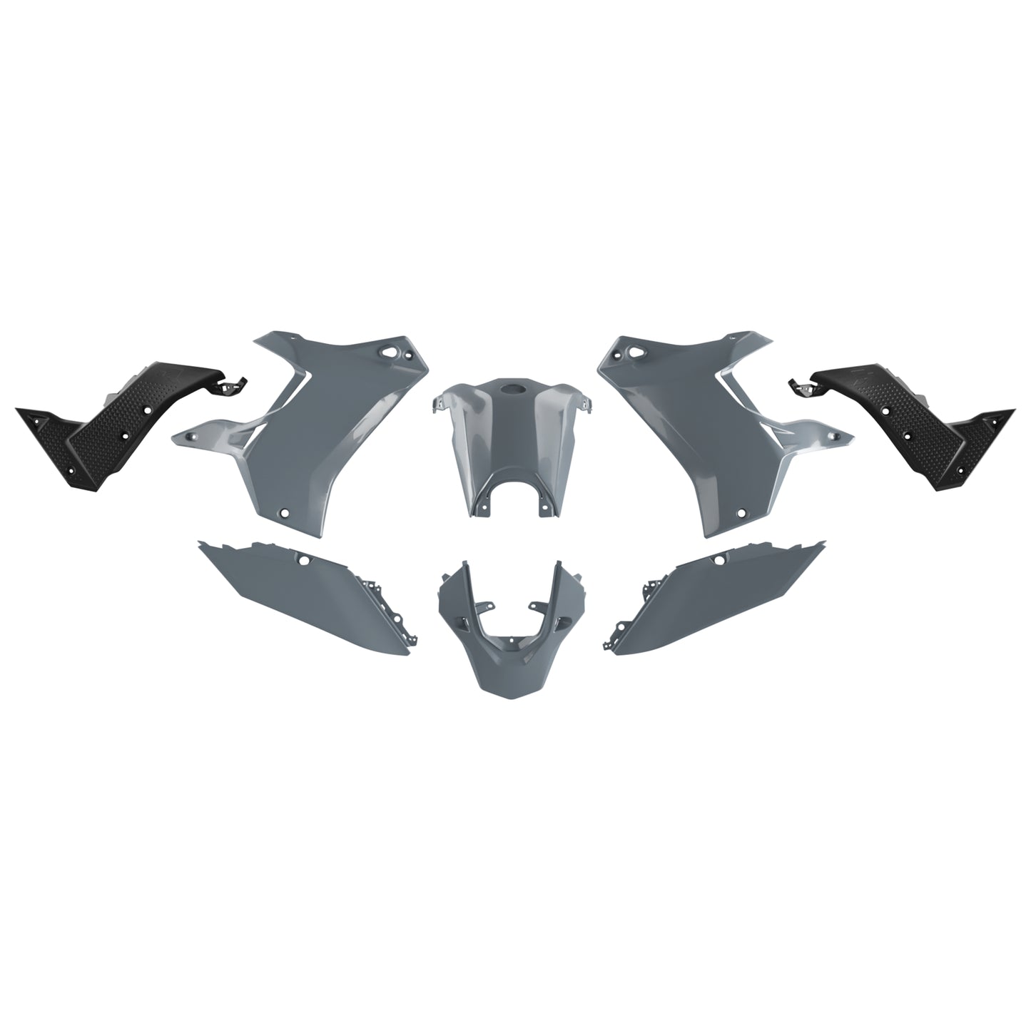 Racetech Plastic Kit T7 19-24 (7 pcs) Light Grey / Black