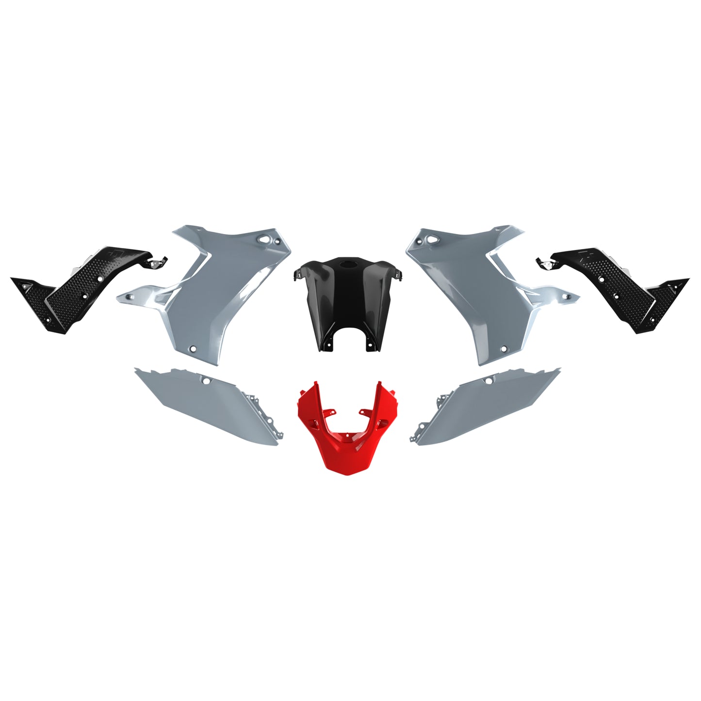 Racetech Plastic Kit T7 19-24 (7 pcs) Red / Black / Grey