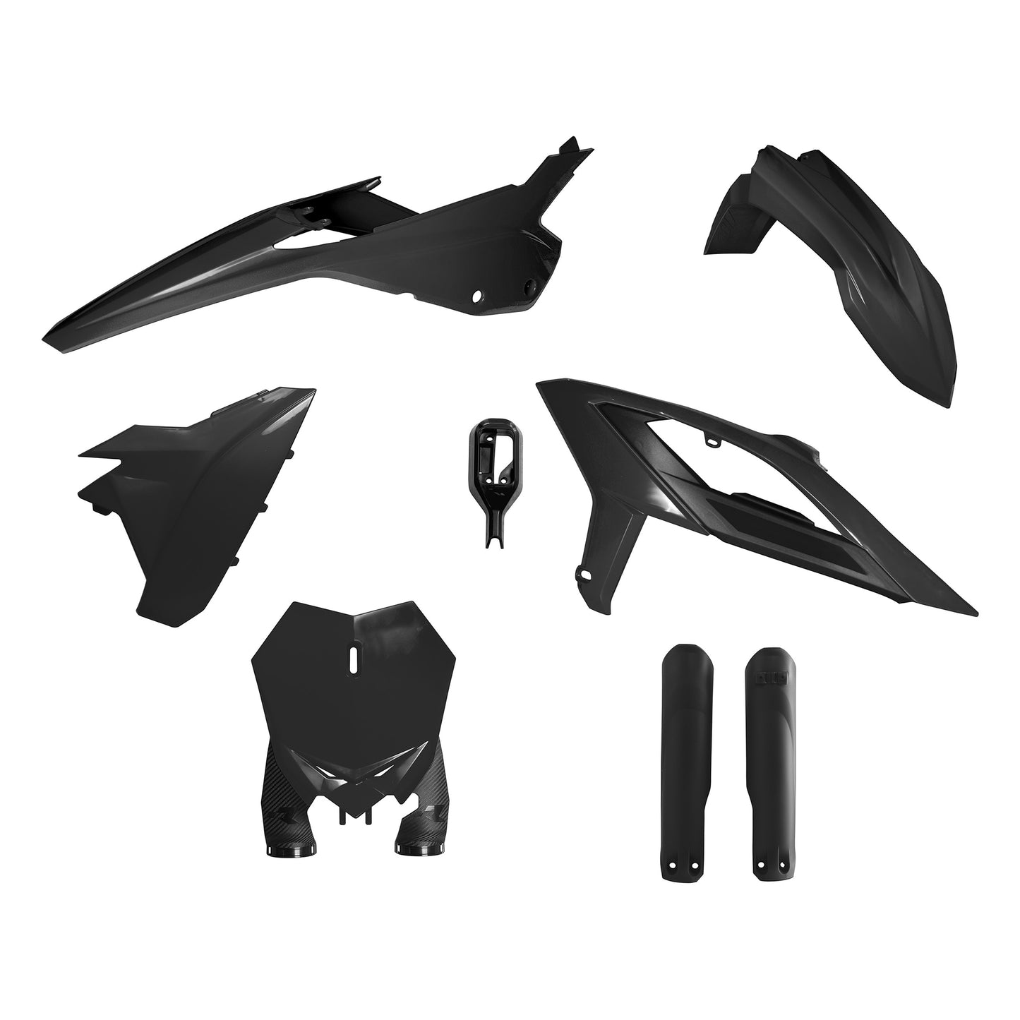 Racetech Plastic Kit RX125-480 23-24 (6 pcs) Black