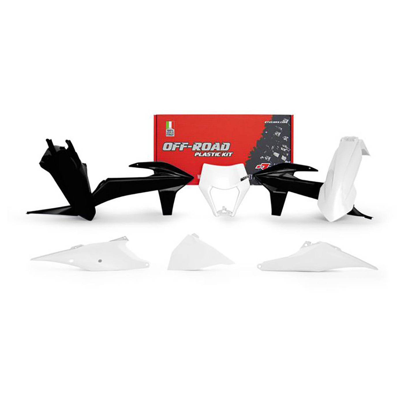 Racetech Plastic Kit EXC/EXCF/XC-W125-500 20-23 (6 pcs) White / Black