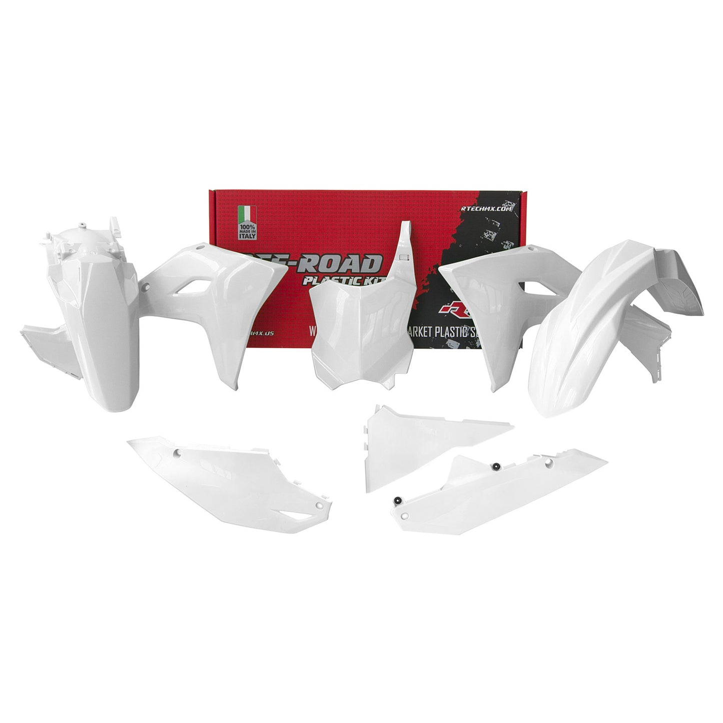 Racetech Plastic Kit KX250 25/KX450 24-26 (5 pcs) White