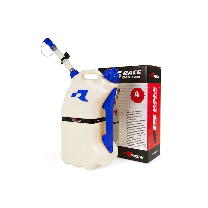 Racetech Fuel Can (15L) w/Flexible Hose Spout Clear / Blue