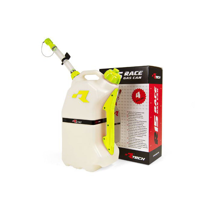 Racetech Fuel Can (15L) w/Flexible Hose Spout Clear / Yellow