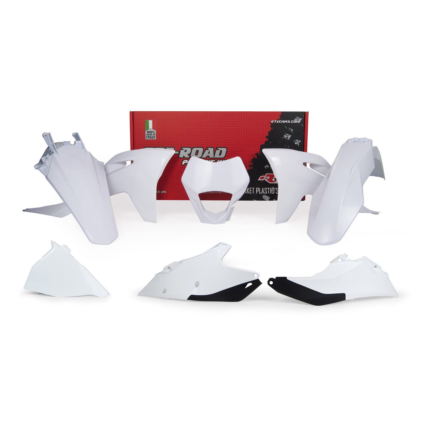 Racetech Plastic Kit EC-ECF250-300-350 21-23 (6 pcs) White