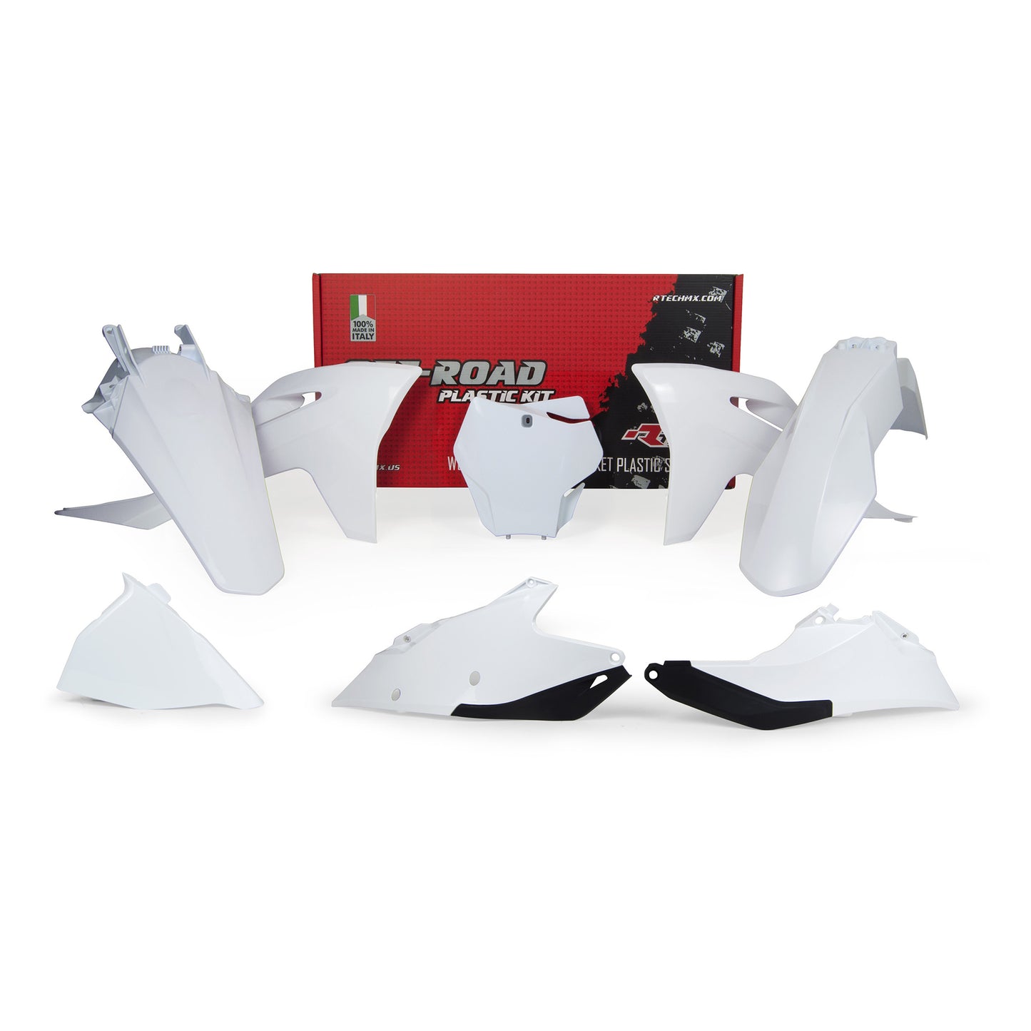 Racetech Plastic Kit MC-MCF125/250-450 21-23 (6 pcs) White