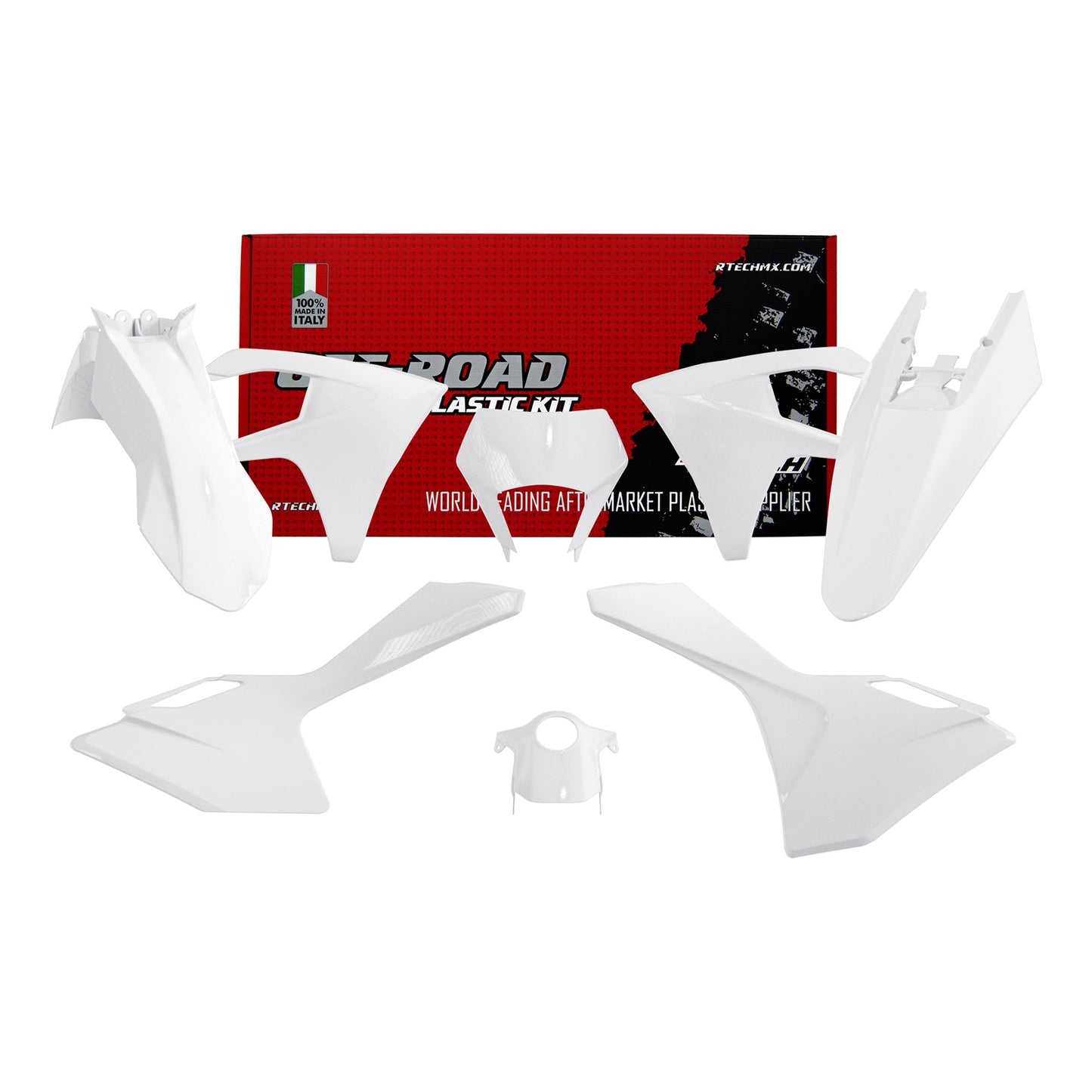 Racetech Plastic Kit EC/ECF/EX/EXF 250-500 24-26 (6 pcs) White