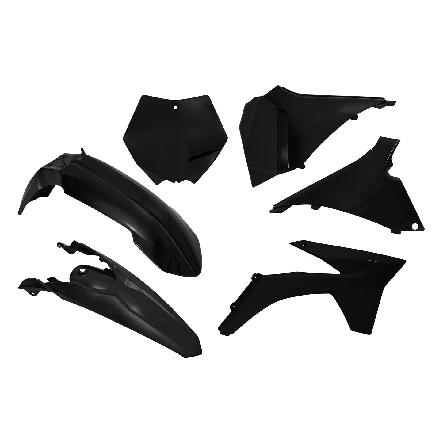 Racetech Plastic Kit SX125/150/250 12 (6 pcs) Black