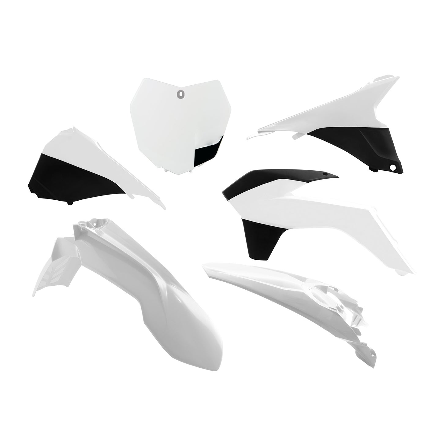 Racetech Plastic Kit SX250 13-16/SXF125/150 13-15 (6 pcs) White / Black
