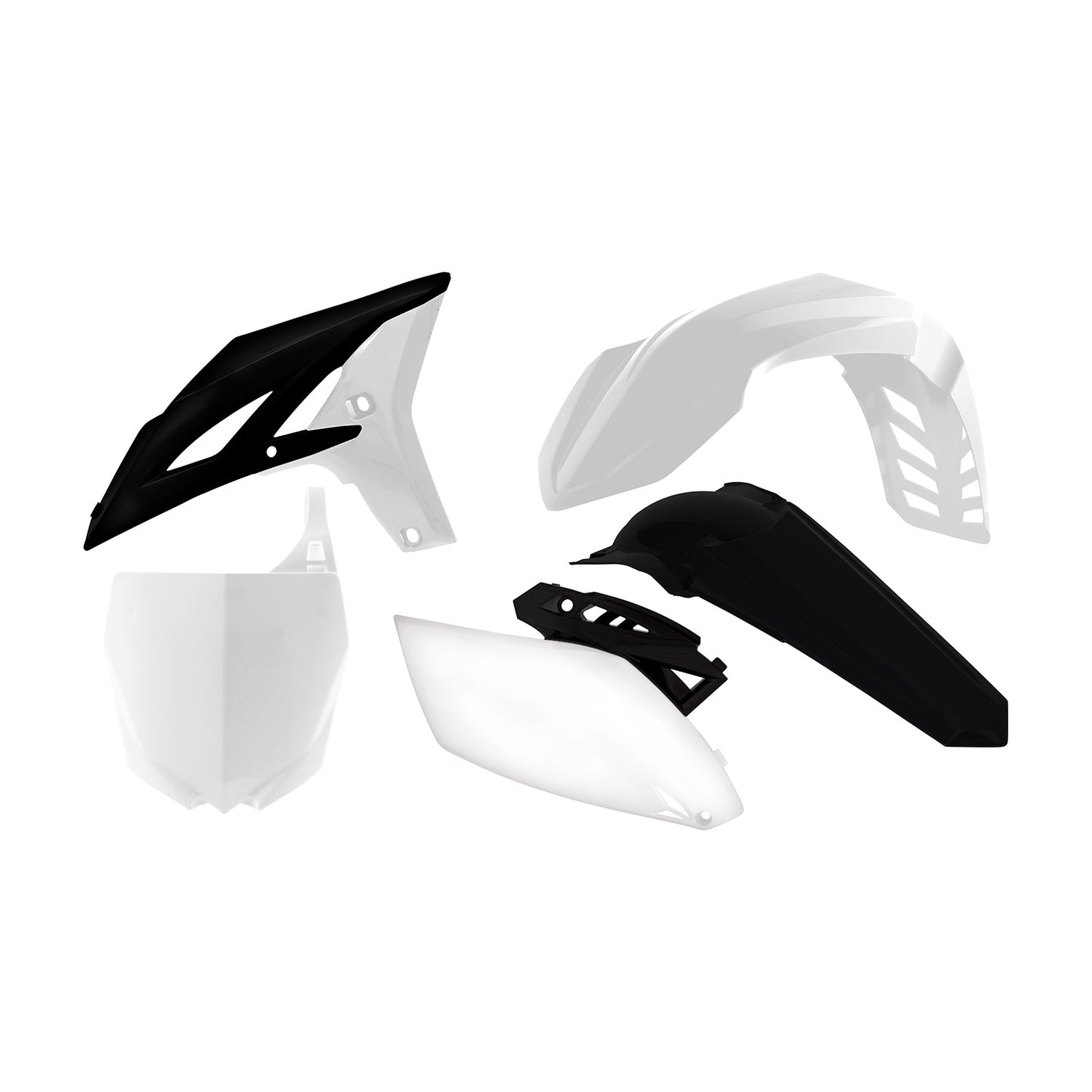 Racetech Plastic Kit YZF250 10-13 (5 pcs) White / Black