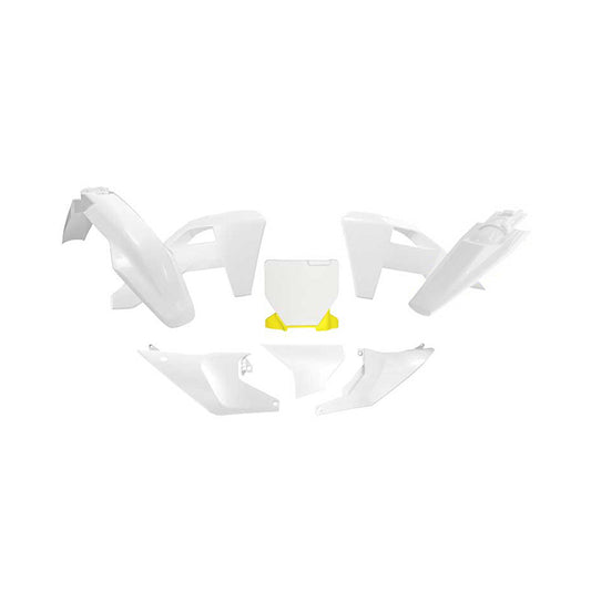 Racetech Plastic Kit FC250/350/450/TC125/250/300 25 (6 pcs) OEM / White / Husqvarna Lemon Yellow
