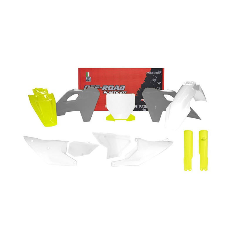 Racetech Plastic Kit FC250/350/450/TC250/300 23-24 (8 pcs) OEM / White / Grey / Husqvarna Lemon Yellow