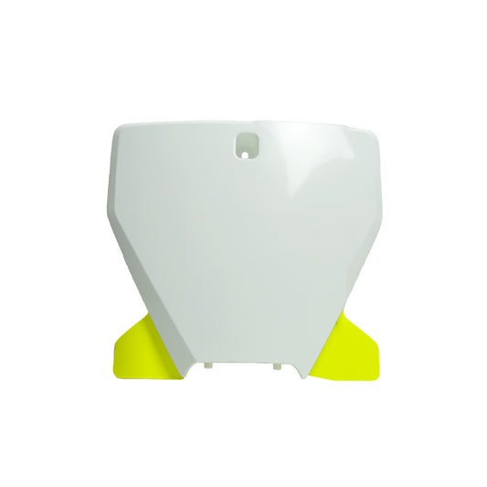 Racetech Front Number Plate TC/FC125/250/350/450 19-22 White / Husqvarna Lemon Yellow