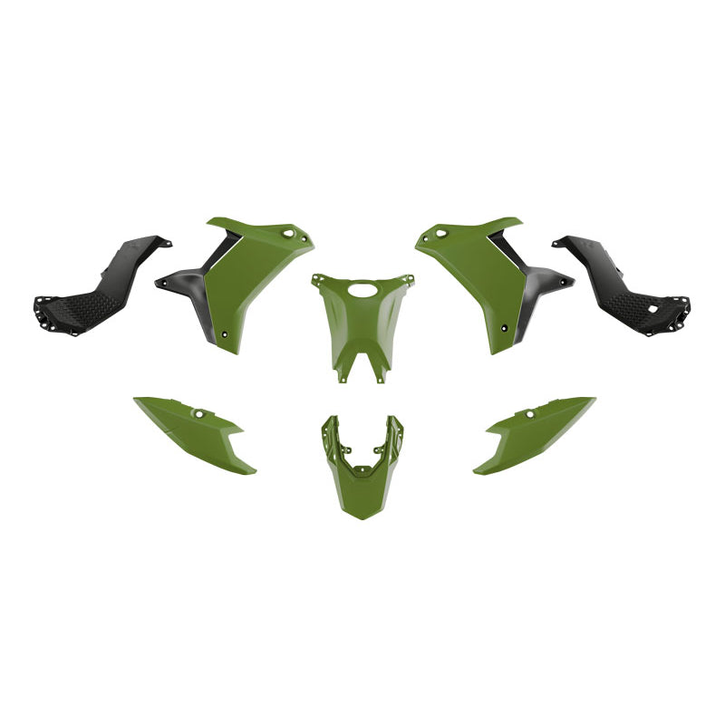 Racetech Plastic Kit T7 25-26 (7 pcs) Military Green / Black