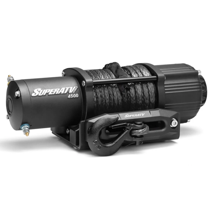 12V WINCH 2 TON 2,000KG, ATV/UTV, SYNTHETIC ROPE, 4 BOLT, SUPERATV WN-4500