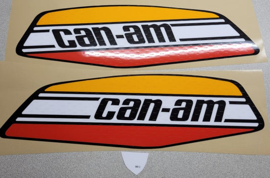 1973 1974 1975 MX1 MX2 CanAm Can Am Vented Tank Decals 19.125" Long