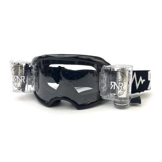 RNR COLOSSUS BLACK WVS 48mm, BLACK GOGGLE, WIDE VISION SYSTEM, GXC23, ROLL & TEAR OFF