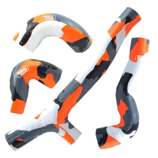 COOLANT HOSE 4 PIECE KIT ORANGE CAMO 20-23 KTM 150 TE EXC XC-W TPI OEM DESIGN SAMCO SPORT KTM-120-SOL