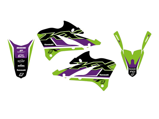 22-26 KX 85 KAWASAKI DREAM 5 GRAPHICS, BLACKBIRD 2426AB