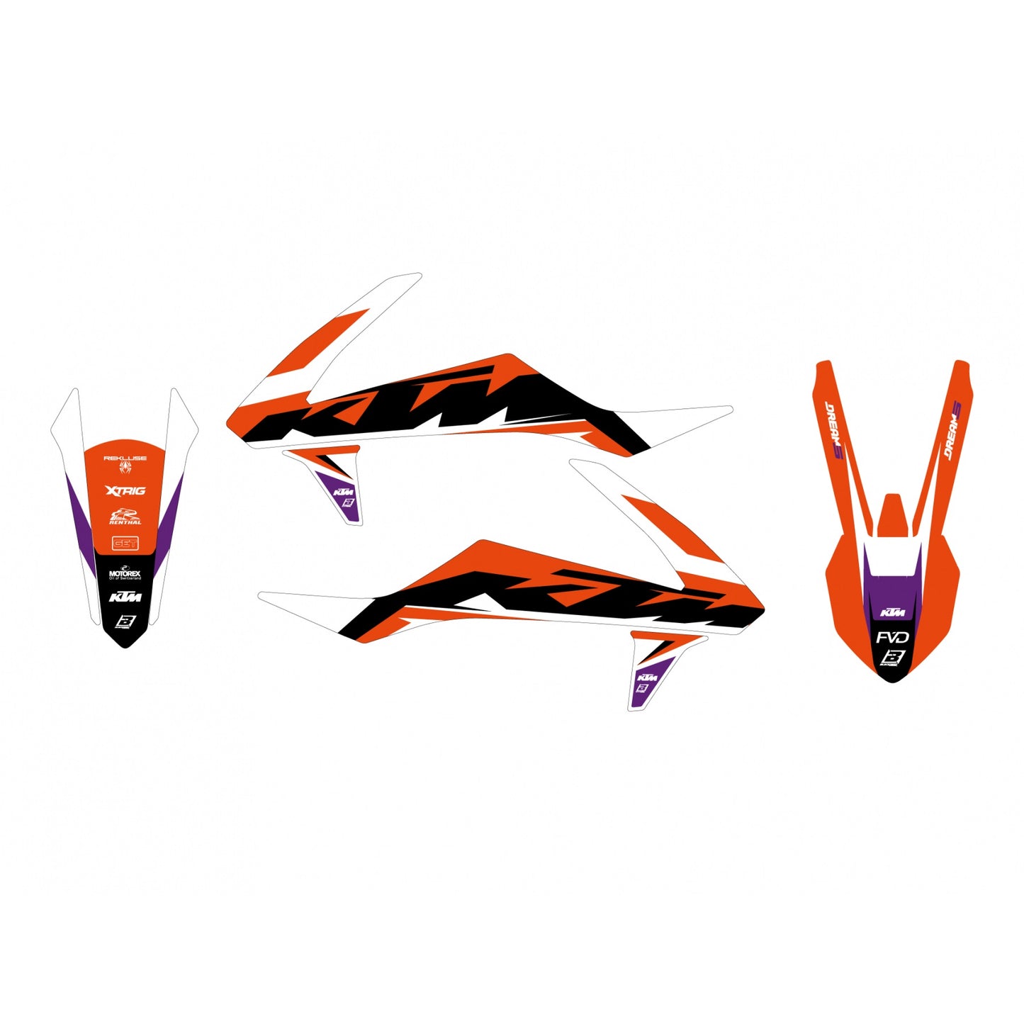 16-18 SX SXF KTM DREAM 5, BLACKBIRD DECAL KIT 2541AB, Not 250 2-stroke 2016