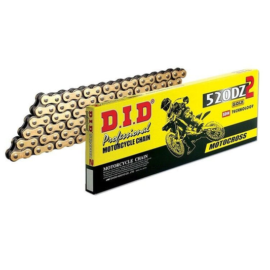 DID 520DZ2 HD MX CHAIN 118L, GOLD&BLACK LINKS, DID520DZGB118