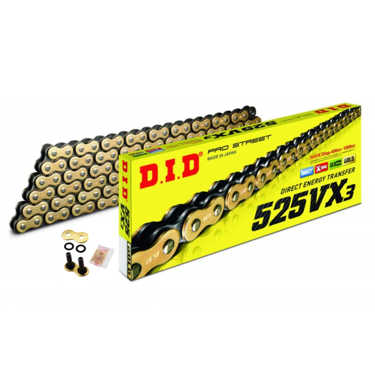 DID 525VX3 GB X-RING CHAIN 124L ZJ, DID525VXGB124, 3018164