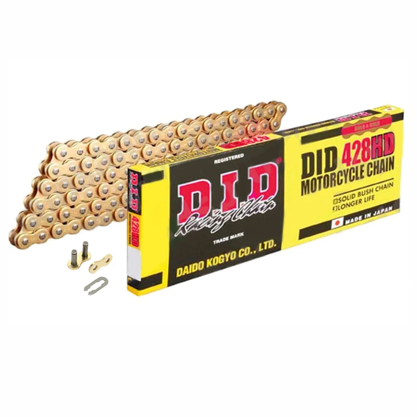 DID 428D [RJ] CHAIN 134L G&B, GOLD&BLACK LINKS, DID428DGB134