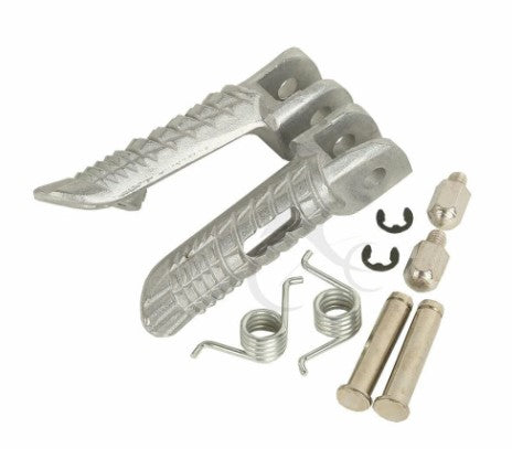 FOOT PEG REST SET SUZUKI FRONT SILVER, 43516-37H00, 43526-37H00